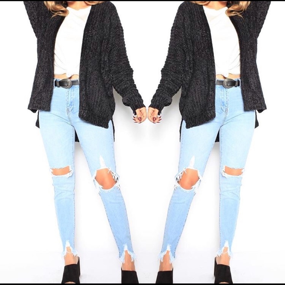 Light High Rise Distressed Skinny Jeans